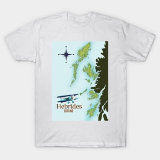 Hebrides Scotland Travel Map T-Shirt